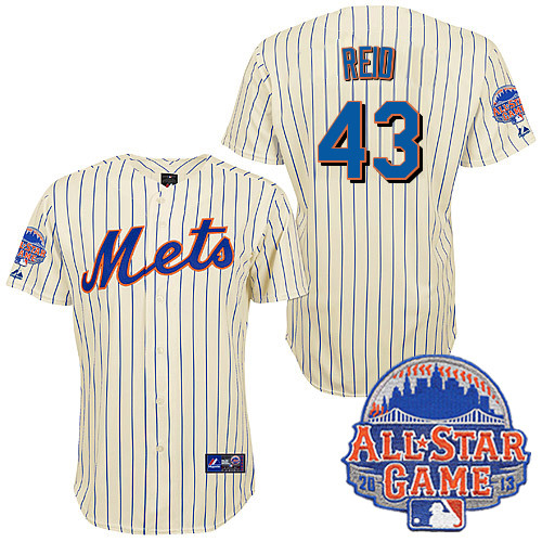 Ryan Reid #43 MLB Jersey-New York Mets Men's Authentic All Star White Baseball Jersey